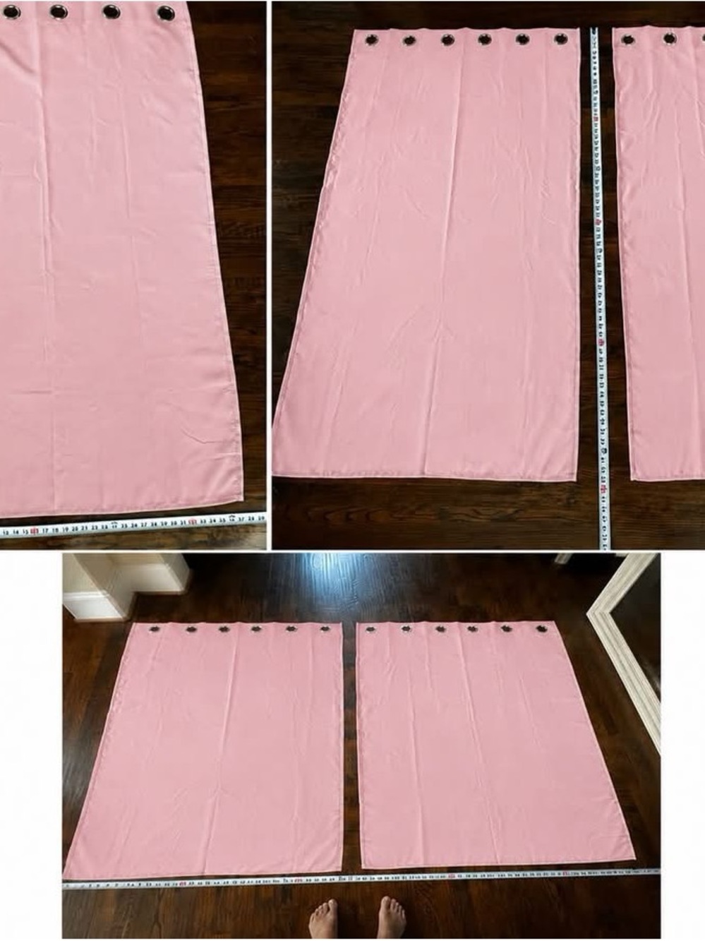 Pink 2 panels short curtains